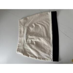 Tullea Linen Cream Mini Skirt with Black Hem Detail Size Small